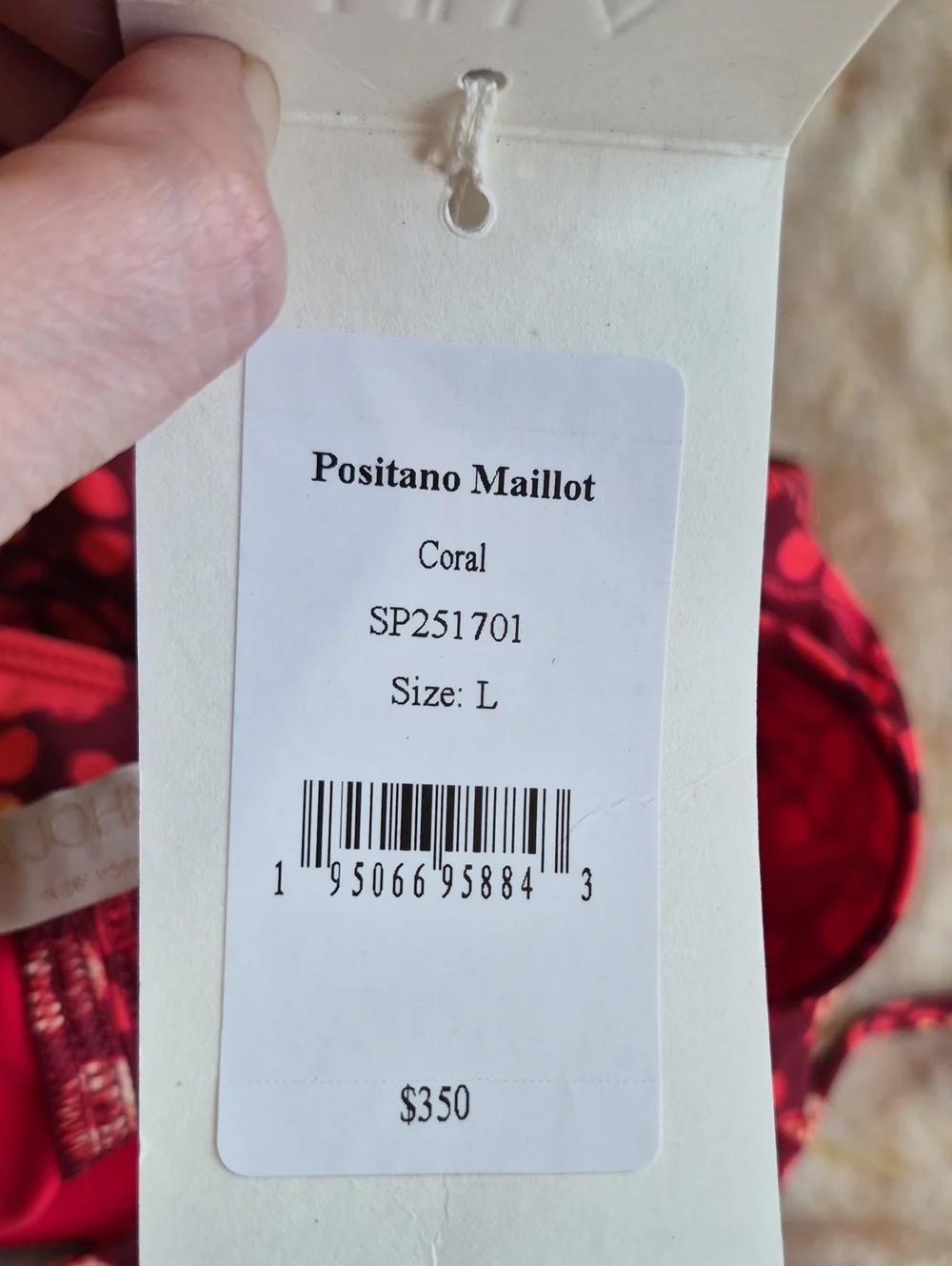 Ulla Johnson Positano Maillot One Piece Swimsuit Size L Coral NWT